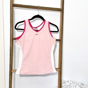 Nike pink and white top